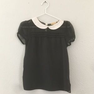 vera wang peter pan collar top
